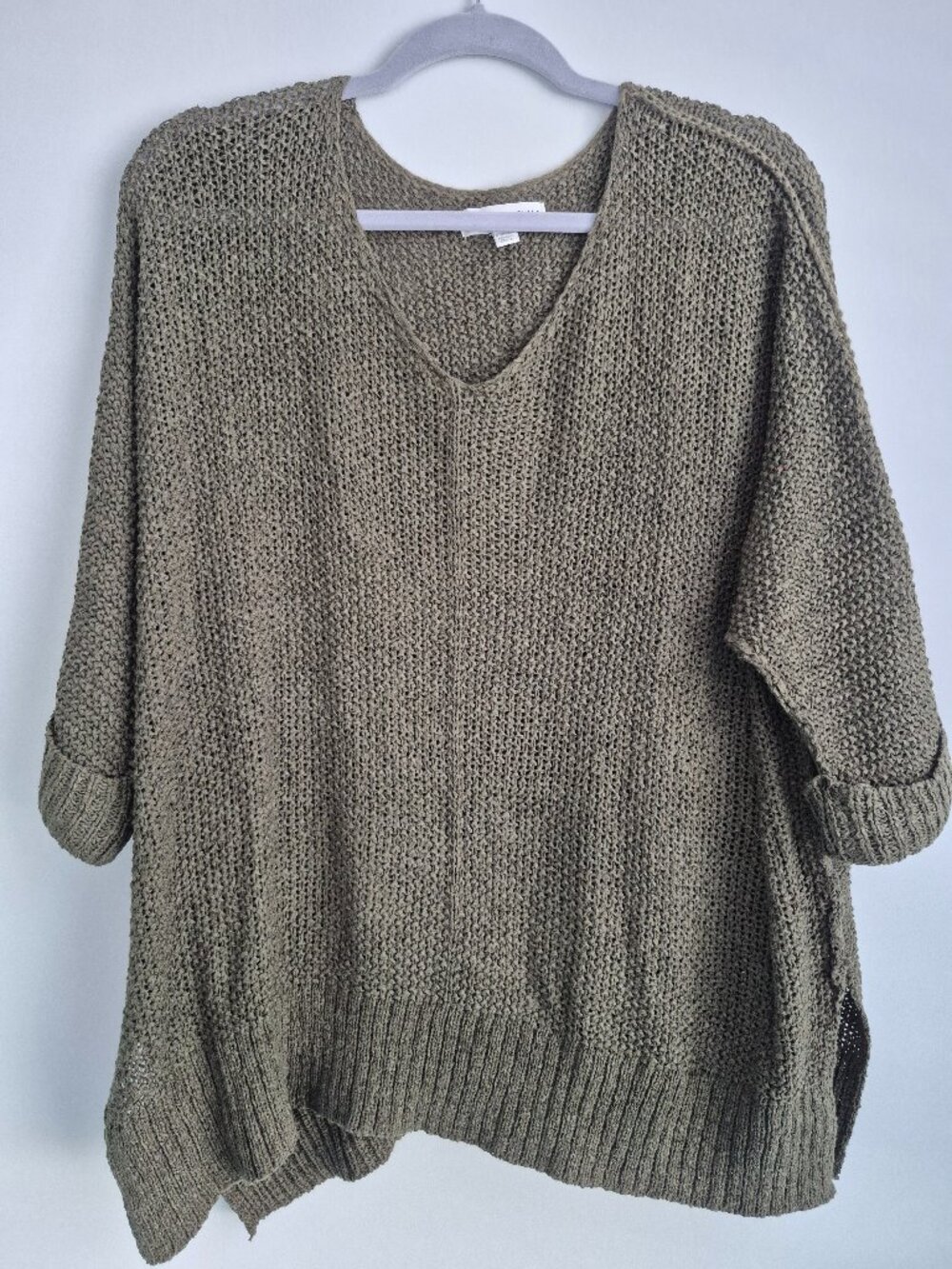 She+Sky Oversized Knit Sweater – One Size – Olive